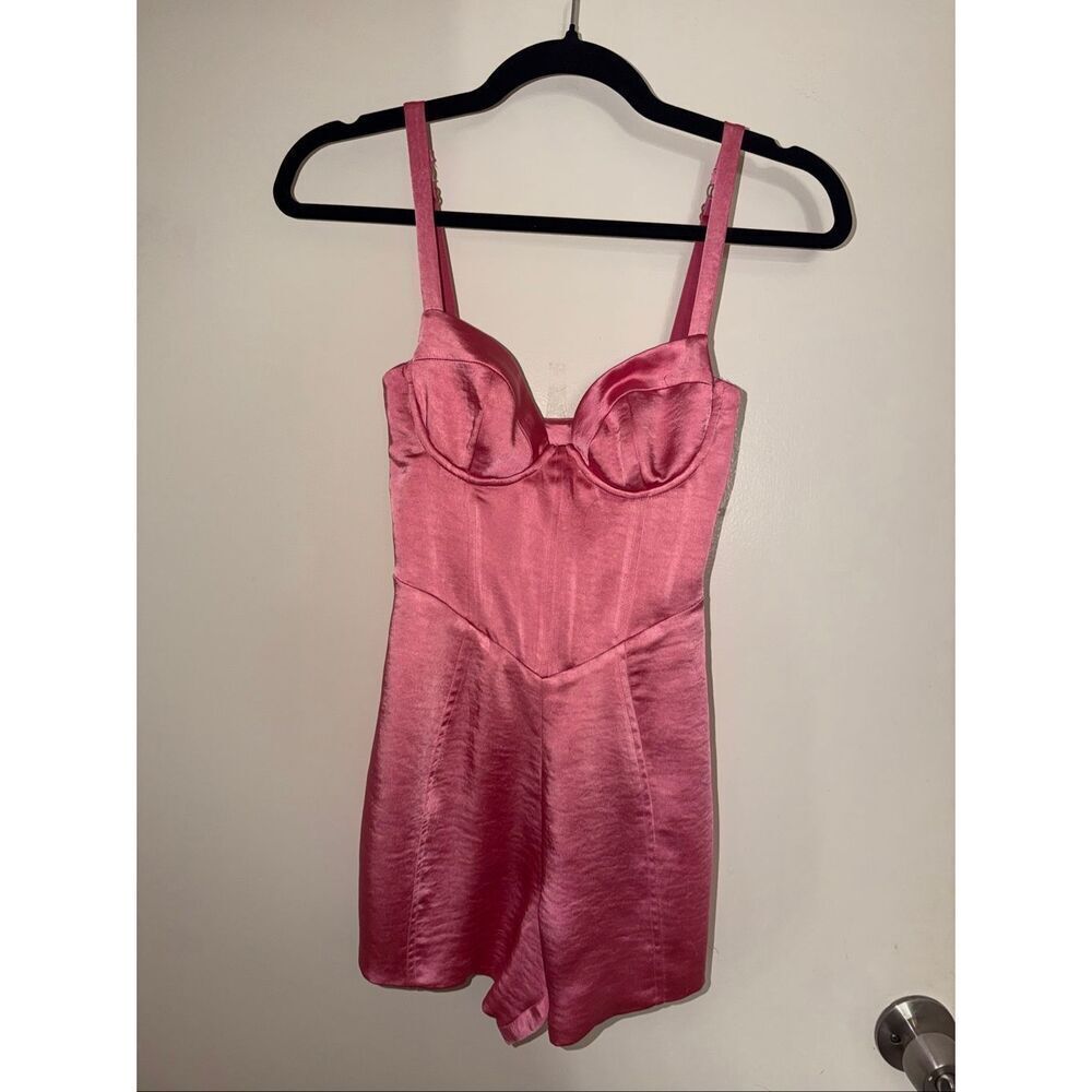 Pink satin oh Polly jumpsuit size 0
